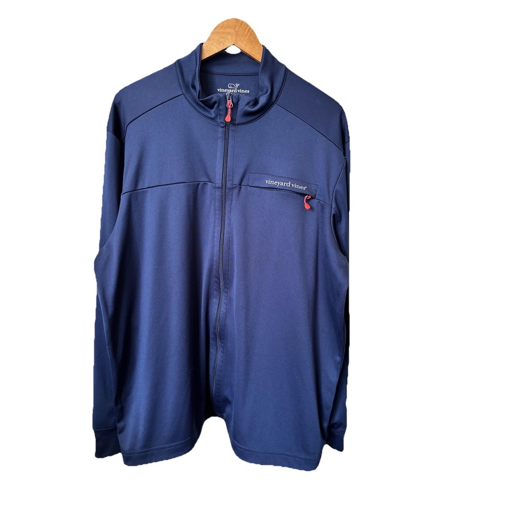 Vineyard Vines Full Zip Performance Jacket Men's XL Navy Blue Outdoor Golf